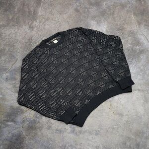 Vintage 90s Men's Black Patterned Sweater Size XL
